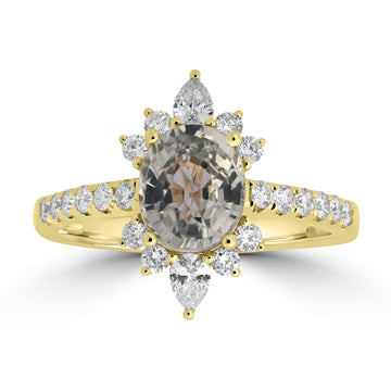 2.03ct Sapphire Rings with 0.58tct Diamond set in 18K Yellow Gold