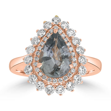 2.36ct Sapphire Rings with 0.807tct Diamond set in 18K Yellow Gold