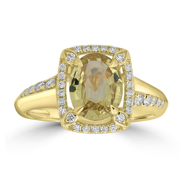 1.996ct Sapphire Rings with 0.246tct Diamond set in 18K Yellow Gold