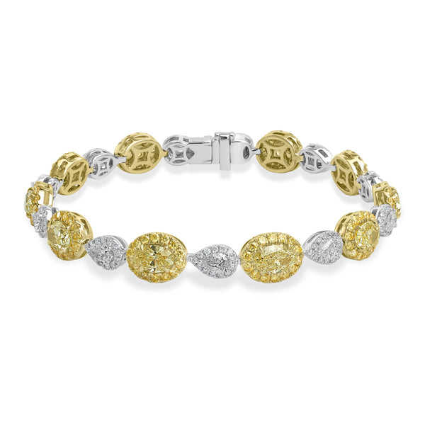 5.91ct Yellow Diamond Bracelets with 4.35tct Diamond set in 18K Two Tone Gold