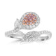 0.1ct Pink Diamond Rings with 0.45tct Diamond set in 18K Two Tone Gold