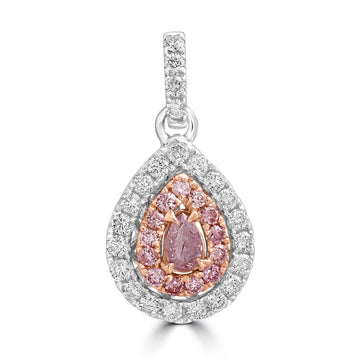 0.17ct Pink Diamond Pendants with 0.62tct Diamond set in 18K Two Tone Gold