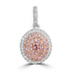0.07ct Pink Diamond Pendants with 0.43tct Diamond set in 18K Two Tone Gold