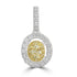 0.16ct Yellow Diamond Pendants with 0.31tct Diamond set in 18K Two Tone Gold