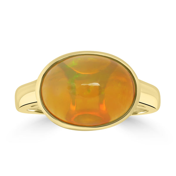 3.44ct Opal Rings set in 14K Yellow Gold