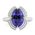 4.89ct Tanzanite Rings with 0.143tct Diamond set in 14K White Gold