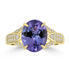 3.48ct Tanzanite Rings with 0.263tct Diamond set in 14K Yellow Gold