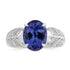 3.58ct Tanzanite Rings with 0.173tct Diamond set in 14K White Gold