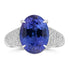 7.44ct Tanzanite Rings with 0.529tct Diamond set in 14K White Gold
