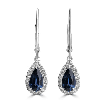 1.71ct Spinel Earrings with 0.22tct Diamond set in 18K White Gold