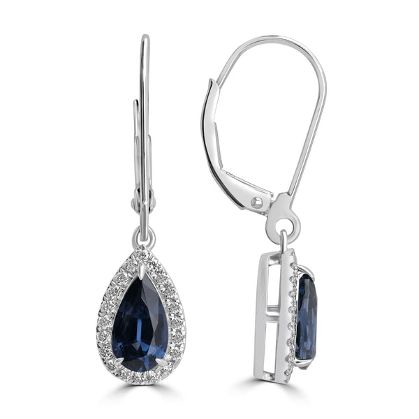1.71ct Spinel Earrings with 0.22tct Diamond set in 18K White Gold