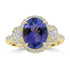3.62ct Tanzanite Rings with 0.81tct Diamond set in 18K Yellow Gold