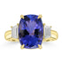 5.55ct Tanzanite Rings with 0.42tct Diamond set in 18K Yellow Gold