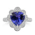 3.57ct Tanzanite Rings with 0.38tct Diamond set in 18K White Gold