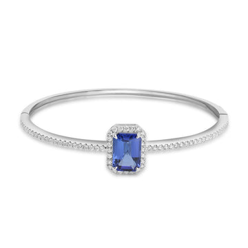 3.92ct Tanzanite Bangles with 0.953tct Diamond set in 18K White Gold
