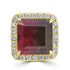8.81ct Tourmaline Earrings with 0.58tct Diamond set in 14K Yellow Gold