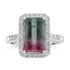 4.31ct Tourmaline Rings with 0.49tct Diamond set in 14K White Gold