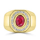 2.3ct Rhodonite Rings with 0.57tct Diamond set in 18K Yellow Gold