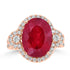 7.95ct Rhodonite Rings with 0.83tct Diamond set in 18K Yellow Gold