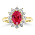 1.81ct Rhodonite Rings with 0.846tct Diamond set in 18K Yellow Gold