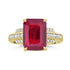 4.68ct Rhodonite Rings with 0.323tct Diamond set in 18K Yellow Gold
