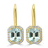 3.33ct Aquamarine Earrings with 0.43tct Diamond set in 18K Yellow Gold
