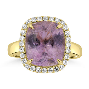 5.57ct Tourmaline Rings with 0.374tct Diamond set in 18K Yellow Gold