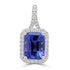 3ct Tanzanite Pendants with 0.247tct Diamond set in 18K White Gold