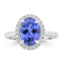 3.44ct Tanzanite Rings with 0.2tct Diamond set in 18K White Gold