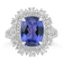 4.38ct Tanzanite Rings with 1.235tct Diamond set in 18K White Gold