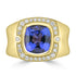4.13ct Tanzanite Rings with 0.317tct Diamond set in 18K Yellow Gold