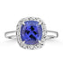 3.26ct Tanzanite Rings with 0.216tct Diamond set in 18K White Gold