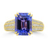 4.69ct Tanzanite Rings with 0.381tct Diamond set in 18K Yellow Gold