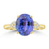 3.22ct Tanzanite Rings with 0.108tct Diamond set in 18K Yellow Gold