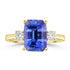 3.8ct Tanzanite Rings with 0.29tct Diamond set in 18K Yellow Gold