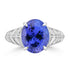 6.25ct Tanzanite Rings with 0.097tct Diamond set in 18K White Gold