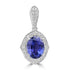 3.25ct Tanzanite Pendants with 0.357tct Diamond set in 18K White Gold