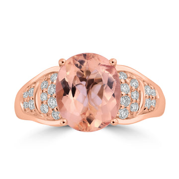 3.05ct Imperial Topaz Rings with 0.244tct Diamond set in 14K Yellow Gold