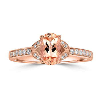 1.1ct Imperial Topaz Rings with 0.147tct Diamond set in 14K Yellow Gold