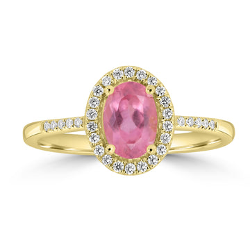 0.95ct Imperial Topaz Rings with 0.136tct Diamond set in 14K Yellow Gold