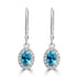 1.79ct Blue Zircon Earring with 0.133tct Diamond set in 14K White Gold