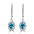 1.79ct Blue Zircon Earring with 0.133tct Diamond set in 14K White Gold