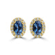 0.85ct Aquamarine Earring with 0.13tct Diamond set in 14K White Gold
