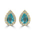 0.81ct Apatite Earring with 0.176tct Diamond set in 14K Yellow Gold