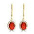 1.28ct Fire Opal Earring with 0.27tct Diamond set in 14K Yellow Gold