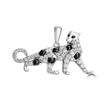 0.158ct Onyx Pendant with 0.379tct Diamond set in 18K White Gold