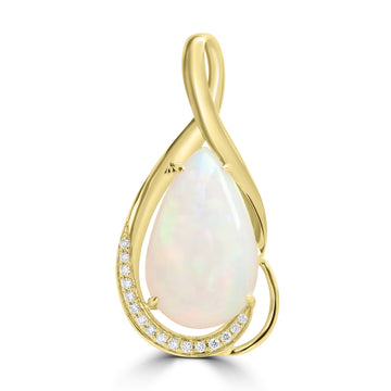 4.85ct Opal Pendants with 0.077tct Diamond set in 18K Yellow Gold