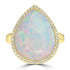 6.37ct Opal Rings with 0.202tct Diamond set in 18K Yellow Gold