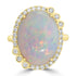 9.75ct Opal Rings with 0.39tct Diamond set in 18K Yellow Gold