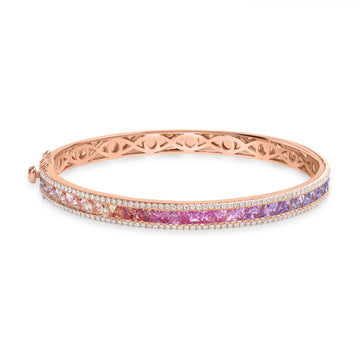 3.63ct Sapphire Bangles with 0.774tct Diamond set in 18K Rose Gold